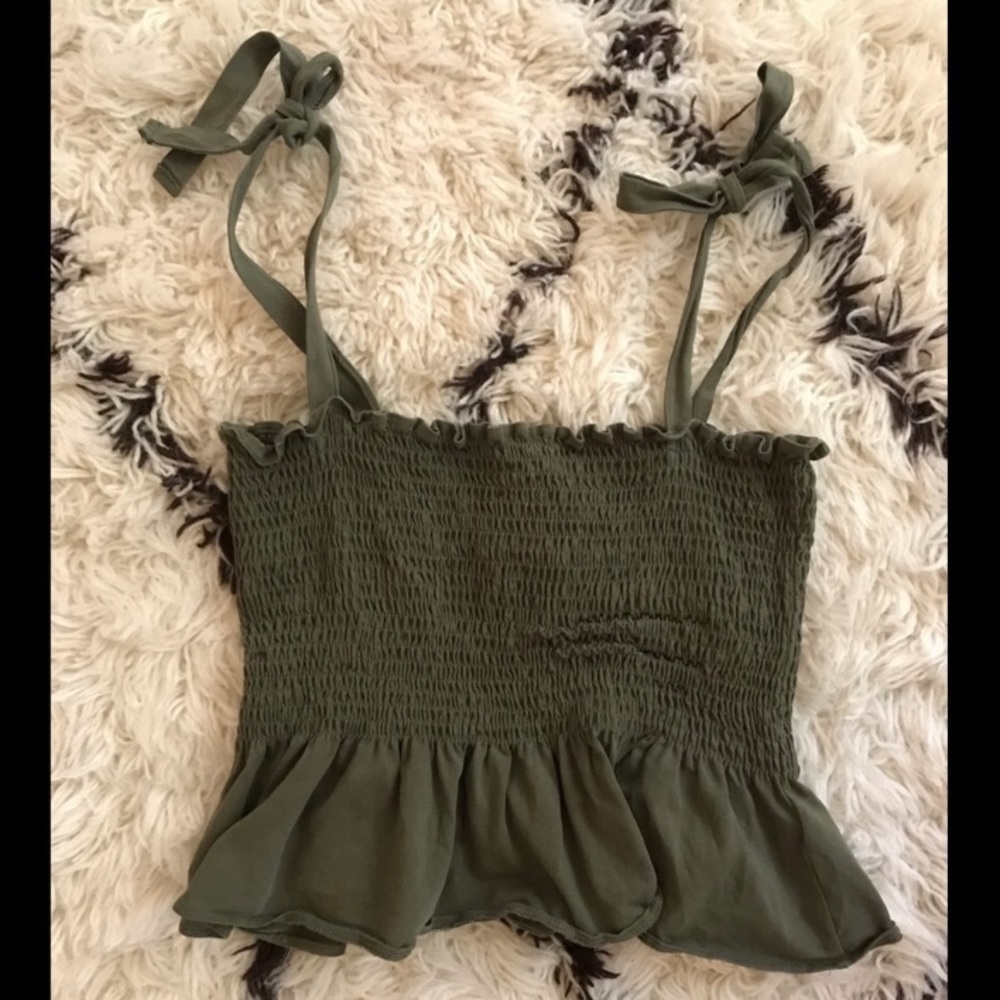 Green Peplum Top